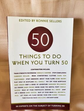 50 Things to Do When You Turn 50 – White & Burgundy Paperback